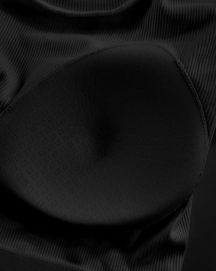 Built-in Bra U-neck Short Sleeve T-shirt Rib-knit Top