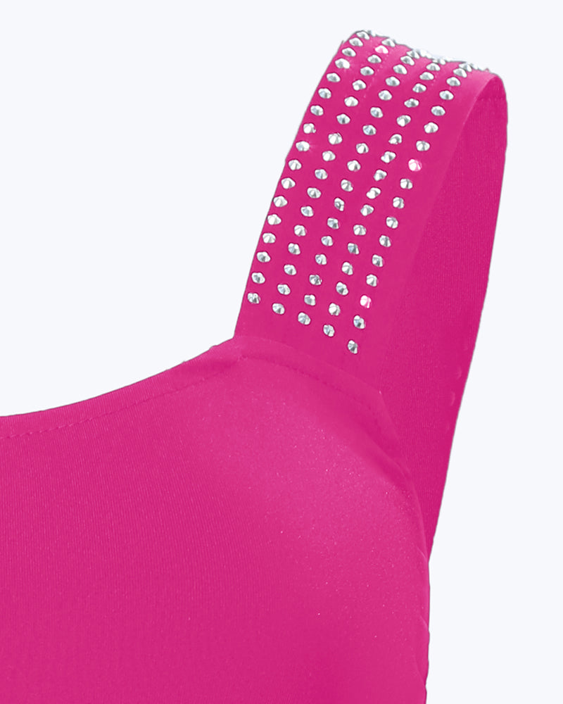 Rhinestone Embellished Thick Strap Tank Top