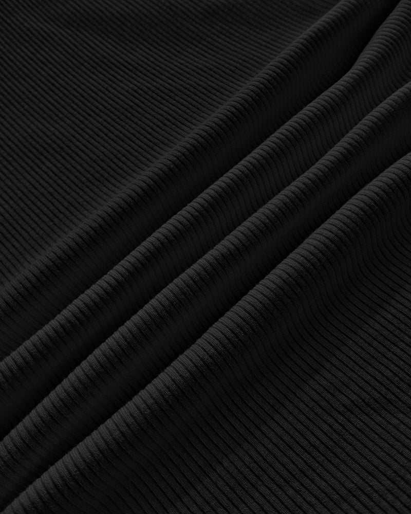 Built-in Bra U-neck Short Sleeve T-shirt Rib-knit Top