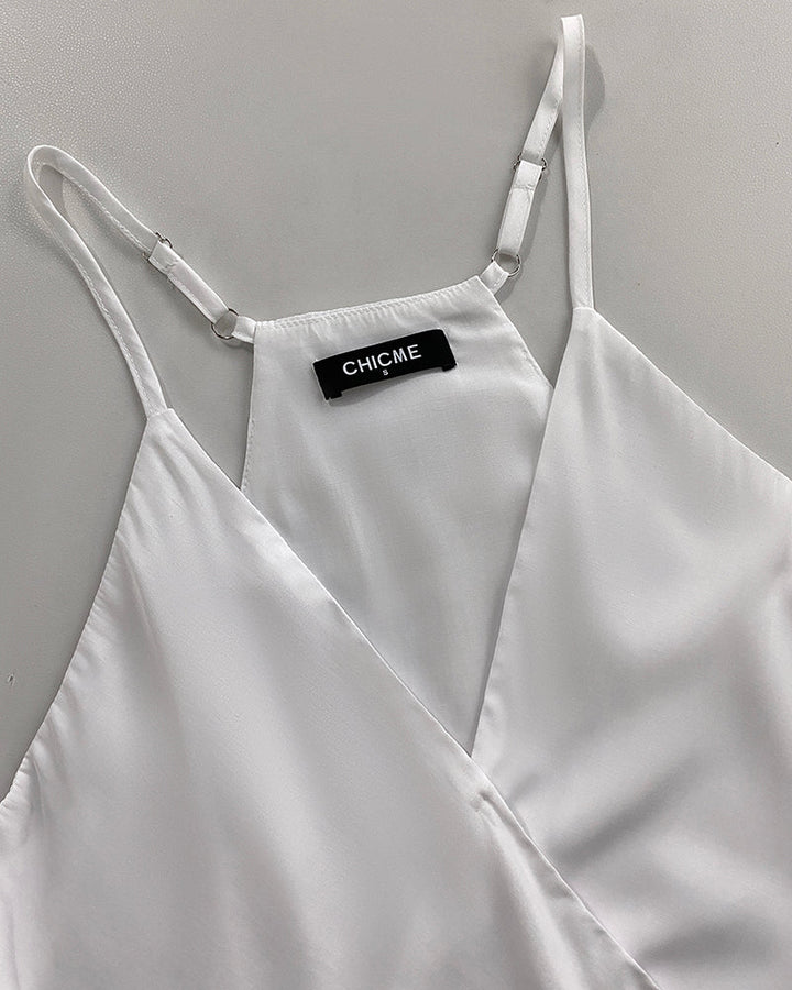 Halter Sleeveless Wrap Tank Top
