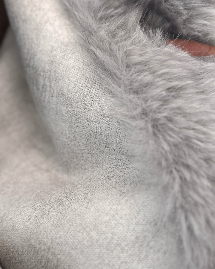 Turn-down Collar Long Sleeve Faux Fur Coat Jacket Casual Warm Fluffy Cropped Coat