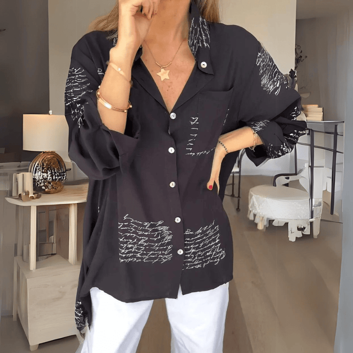 Tiemona – Script Button-Up Shirt