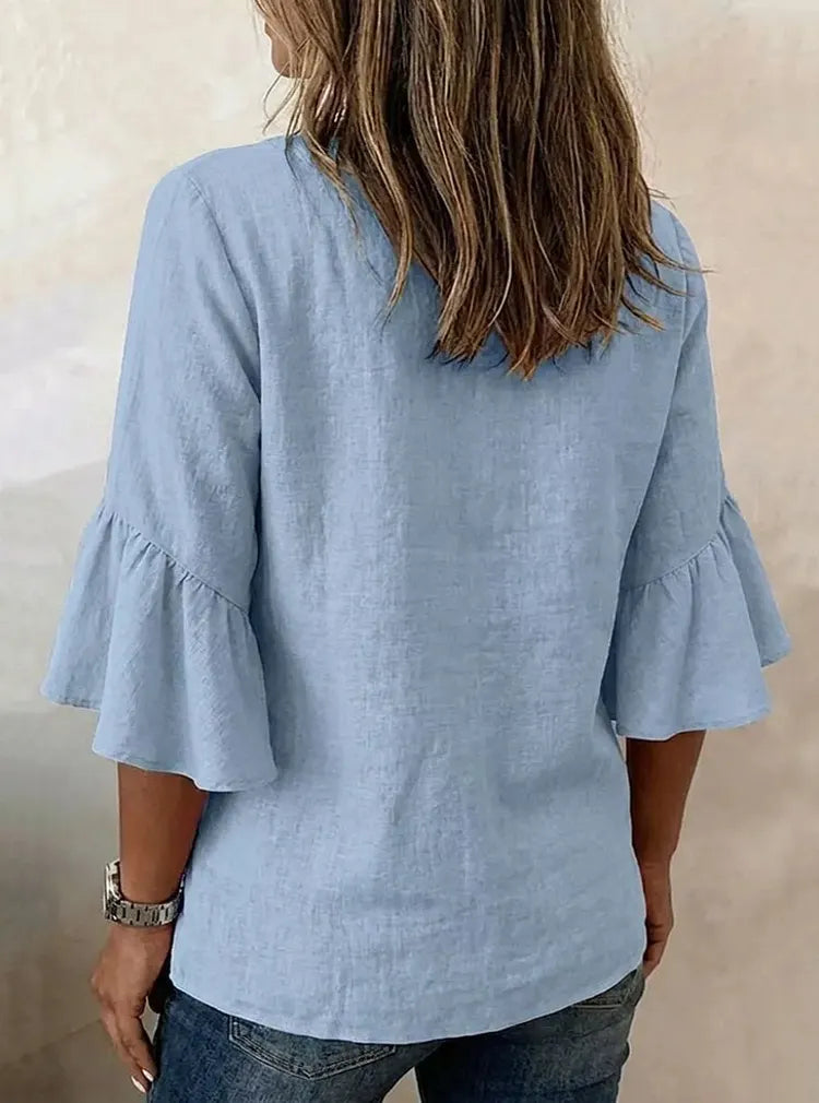 Mila | Elegant Ruffle Sleeve Blouse