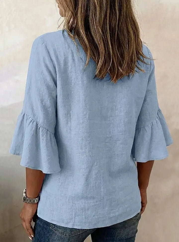 Mila | Elegant Ruffle Sleeve Blouse