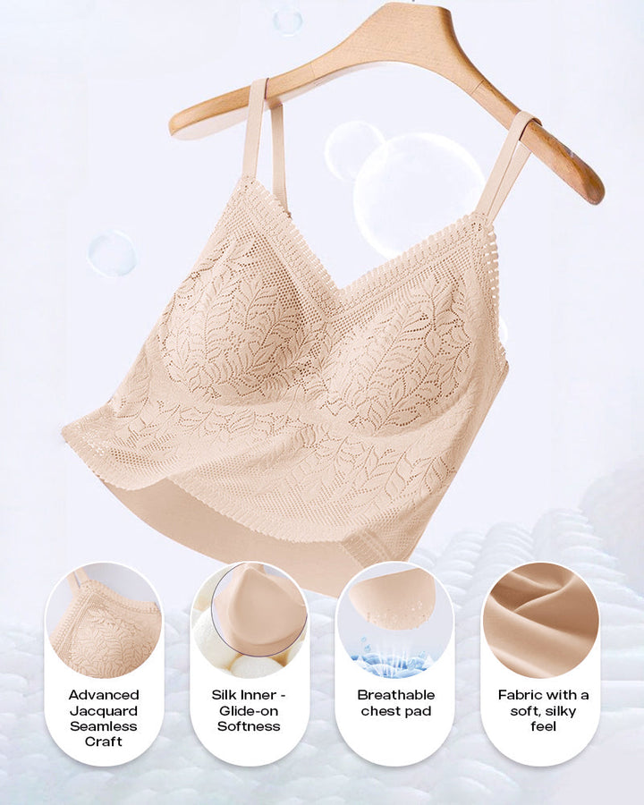 Lace V-Neck Adjustable Spaghetti Strap Bralette Camisoles Sexy Soft Crop Cami Top