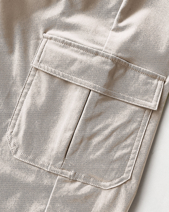 Turn-down Collar Short Sleeve Zipper Front Cuffed Short Jumpsuit Casual Pocket Design Cargo Romper with Belt