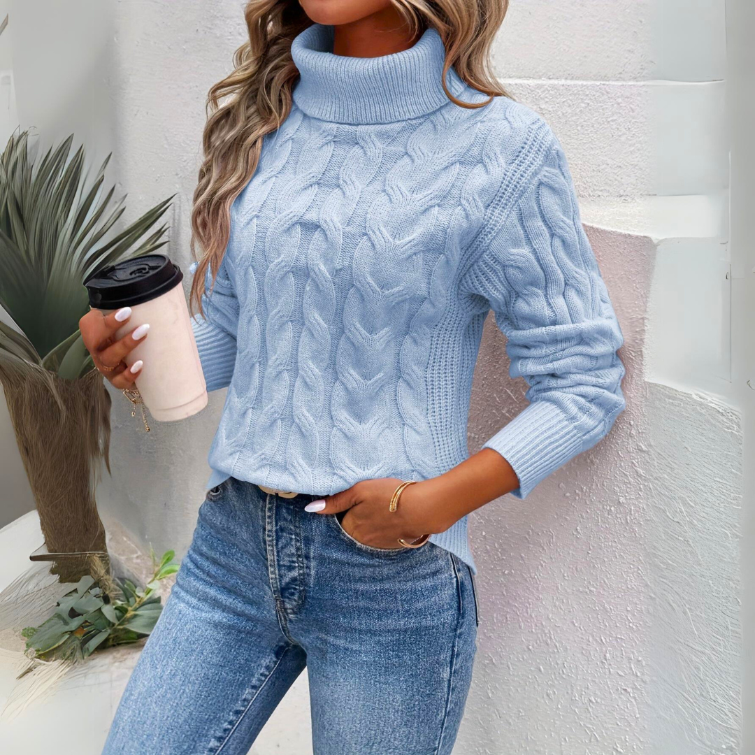 Emma - Fashionable Knit High Collar Sweater