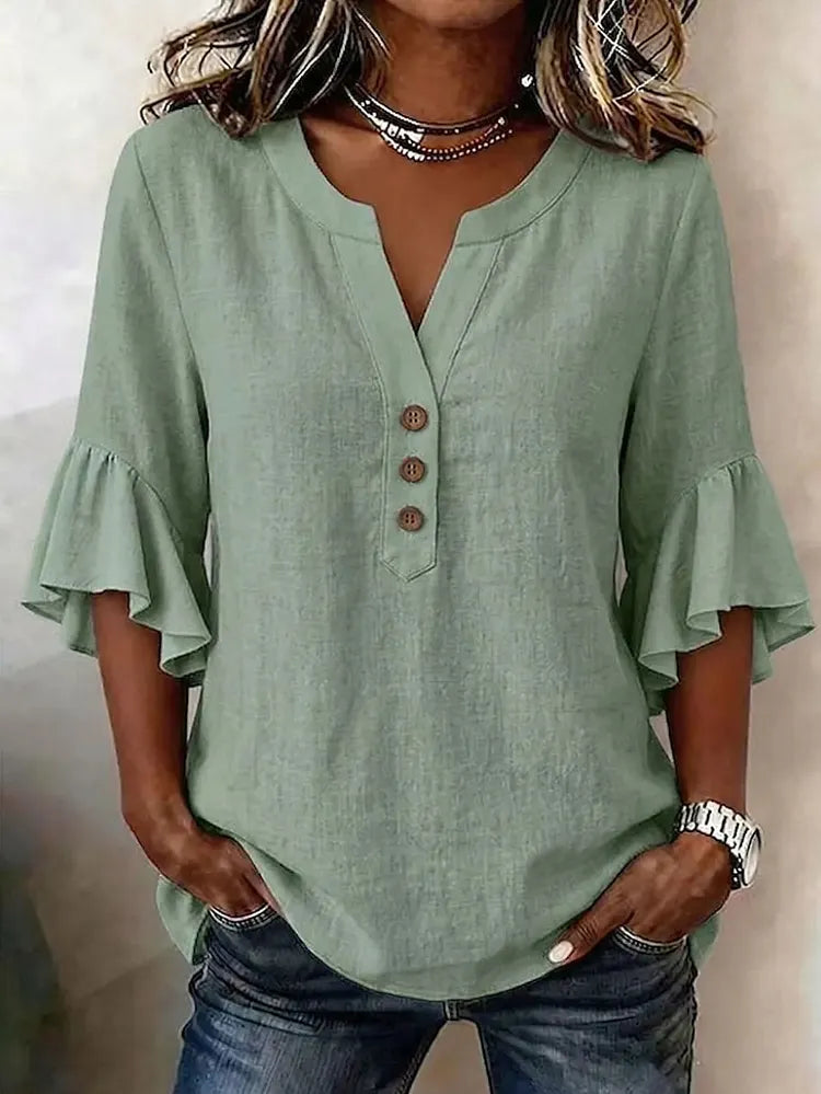 Mila | Elegant Ruffle Sleeve Blouse