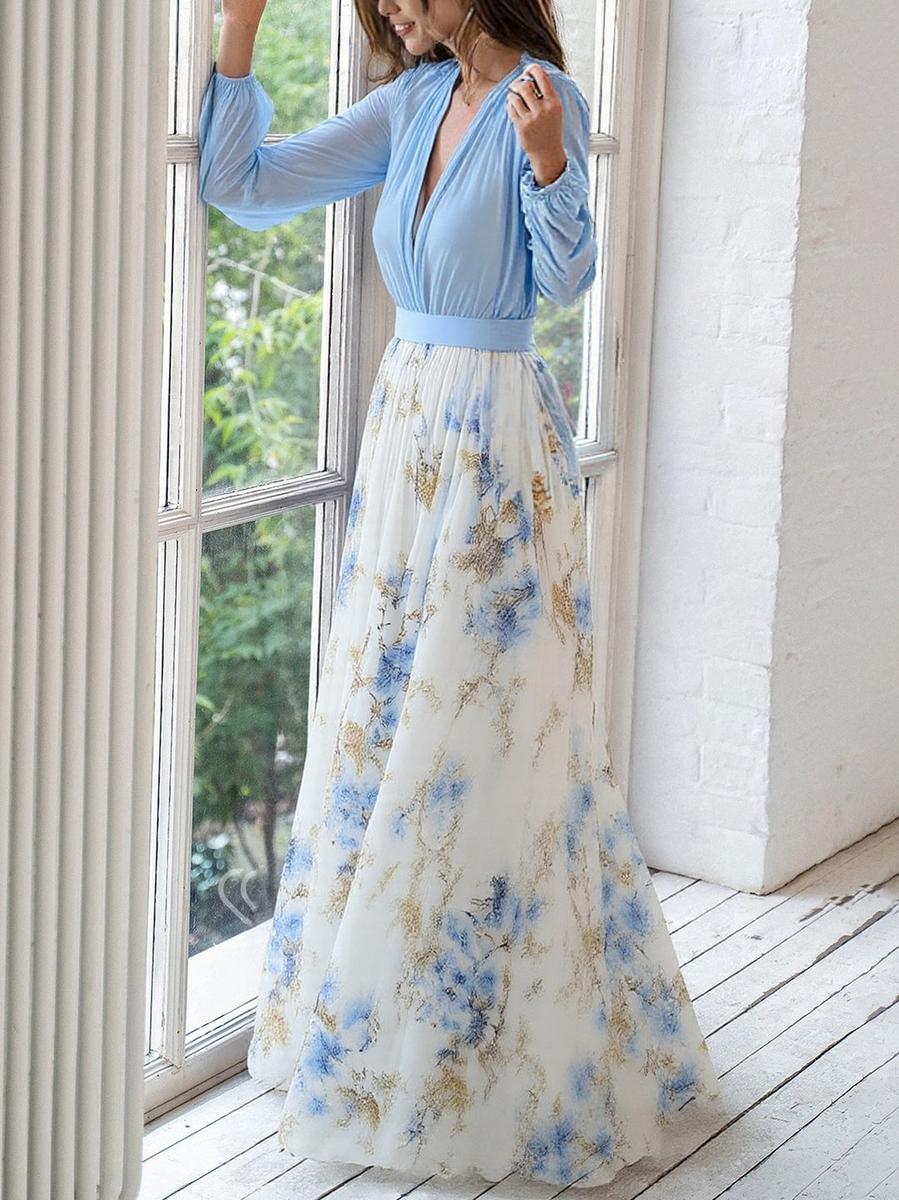Dolores - Long Dress with Floral Pattern