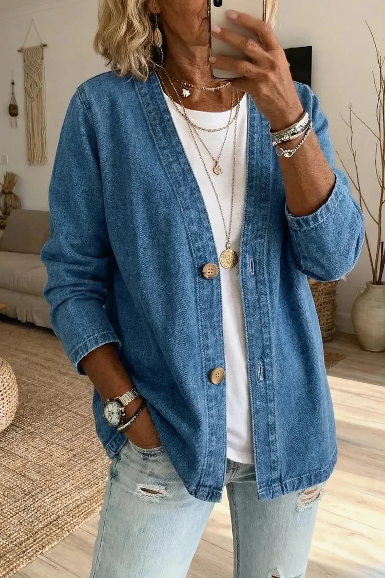 Women's Casual Denim Cardigan