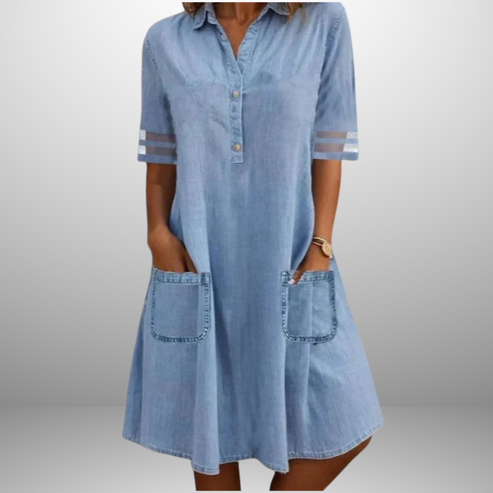 Brittany | Figure Flattering Denim Dress
