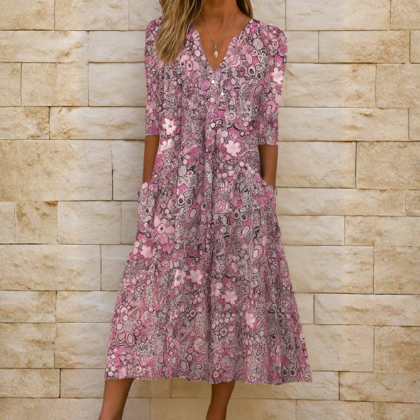 OLIVIA | ELEGANT V-NECK DRESS