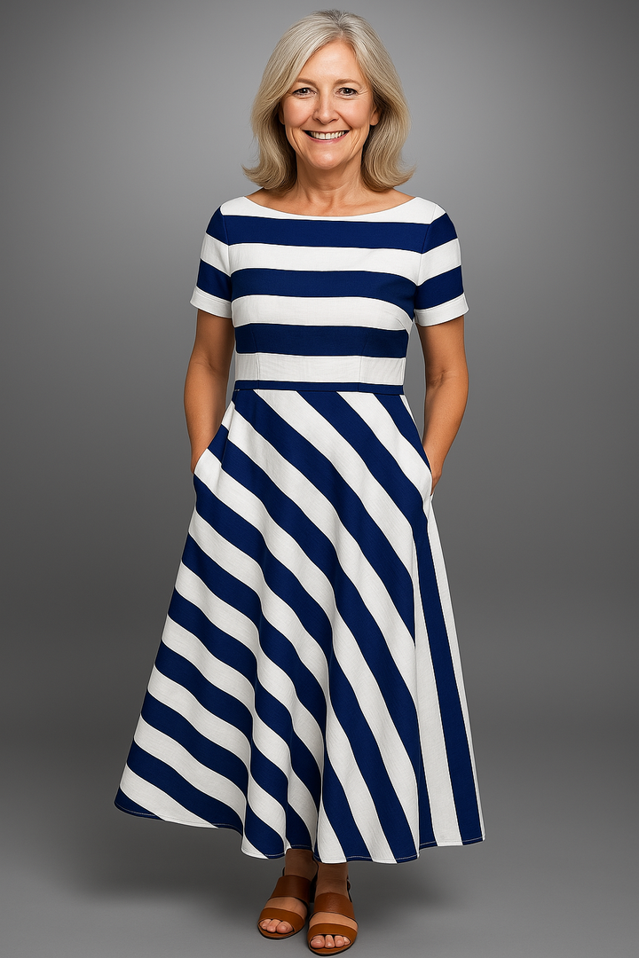 Natalia | Handmade Long Striped Dress
