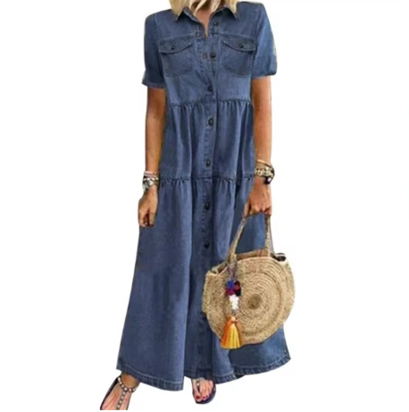 Denim Button Dress