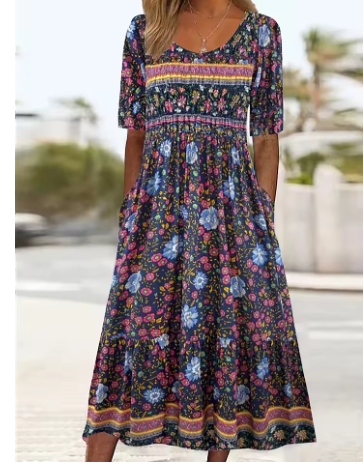Serena™ | Boho Tummy Covering Maxi Dress