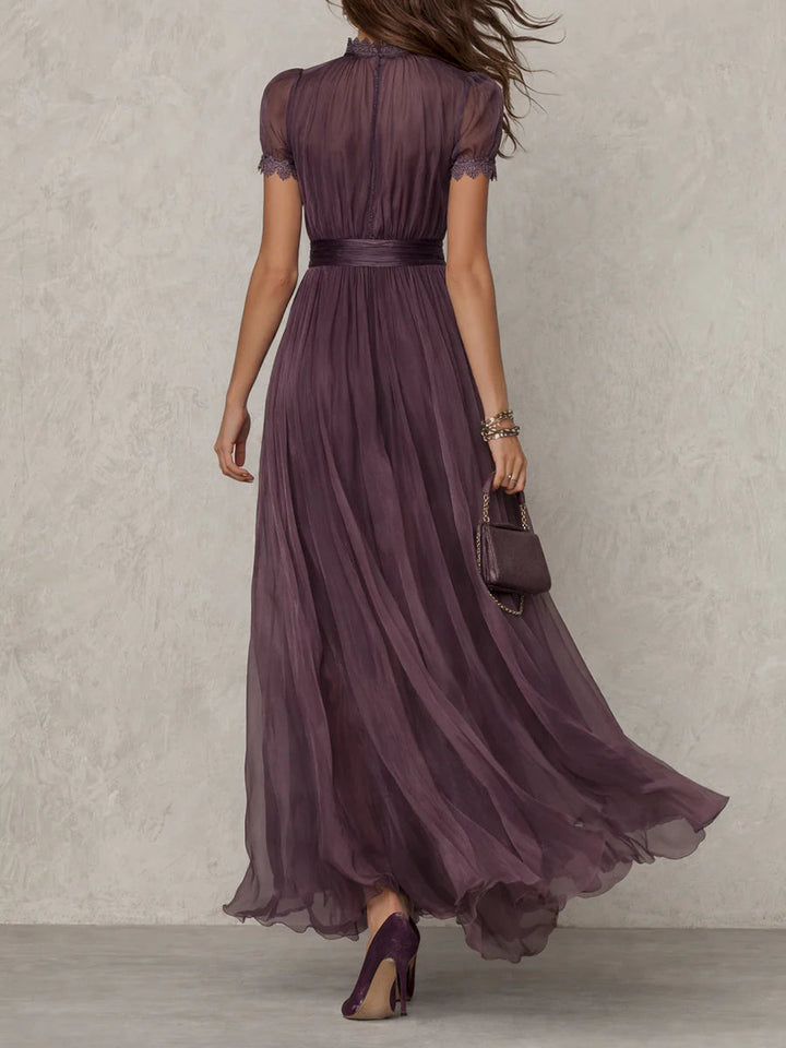 FLAVIA | Vintage Elegant Chiffon Maxi Dress