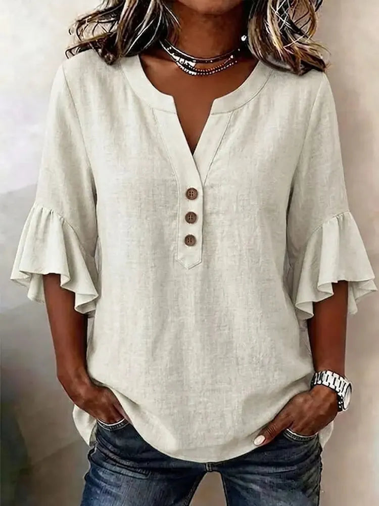 Mila | Elegant Ruffle Sleeve Blouse
