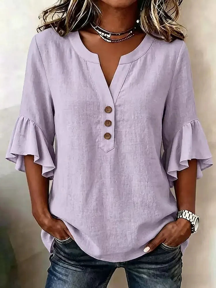 Mila | Elegant Ruffle Sleeve Blouse