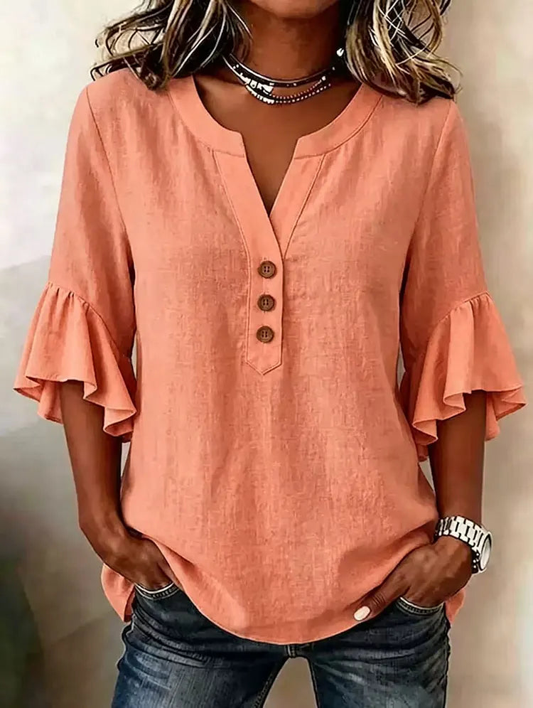 Mila | Elegant Ruffle Sleeve Blouse